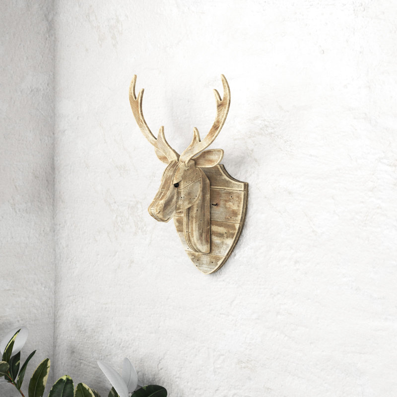 Kelly Clarkson Home Recycled Wooden Deer Head Hanging Wall Décor